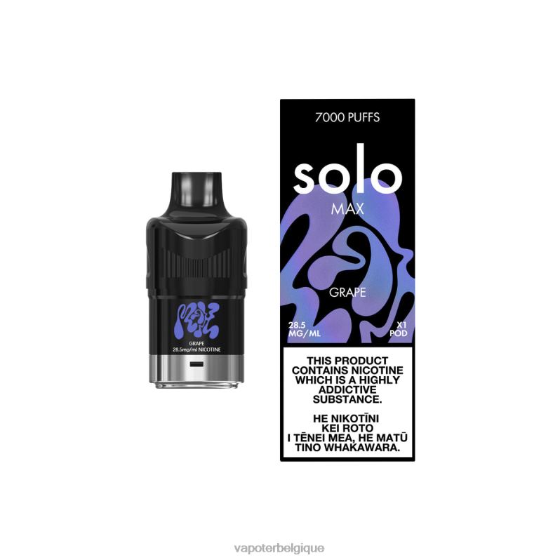 Grossiste Vape Jetable 26RVJ78 - Solo MAX cosse raisin