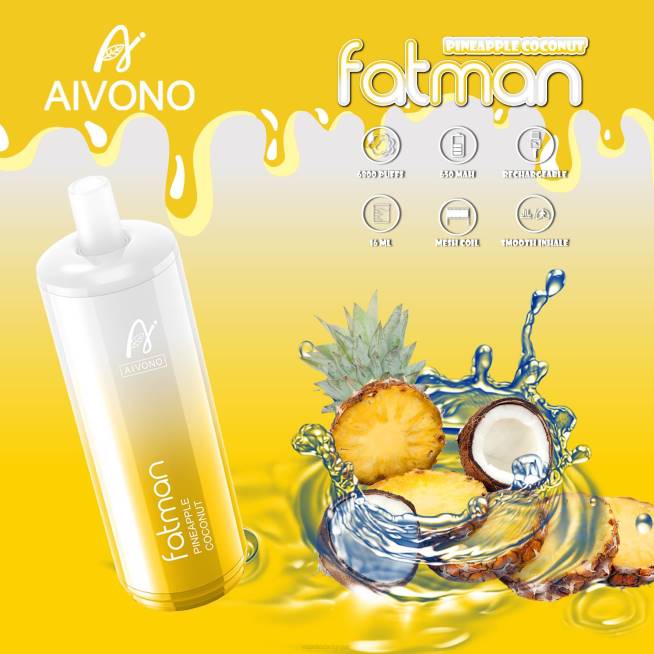 Aivono FATMAN 6800 ananas noix de coco - VBRB29 Vapoter Belgique