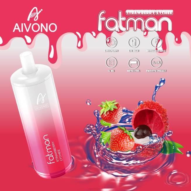 Aivono FATMAN 6800 litchi fraise - VBRB23 Cigarette Electronique Grossiste