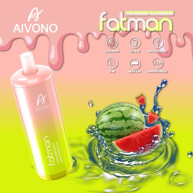 Aivono FATMAN 6800 pastèque fraise - VBRB30 Vape Grossiste