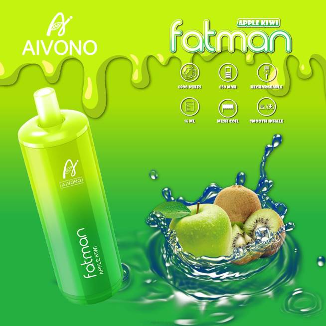 Aivono FATMAN 6800 pomme-kiwi - VBRB31 Grossiste Vape En Ligne