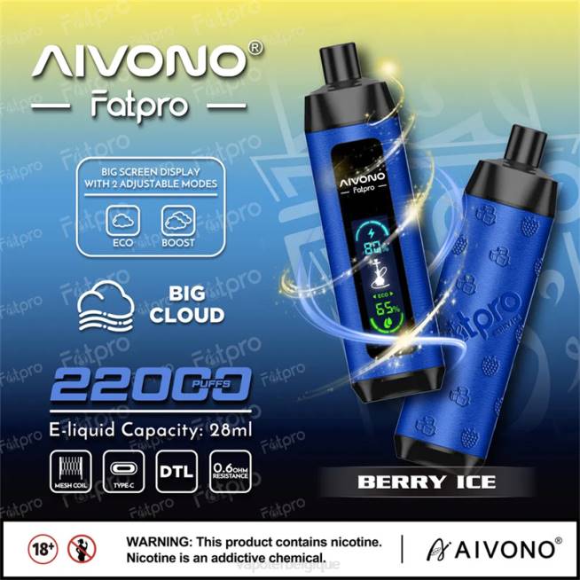 Aivono Fatpro 22000 glace aux baies - VBRB10 Vape En Gros