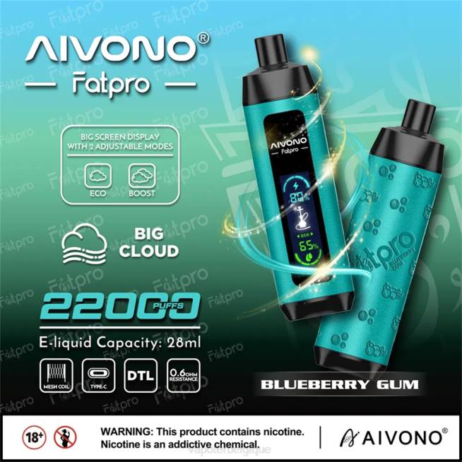 Aivono Fatpro 22000 gomme de myrtille - VBRB9 Cigarette Electronique Bruxelles