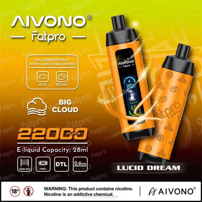 Aivono Fatpro 22000 rêve lucide - VBRB7 Cigarette Electronique Jetable