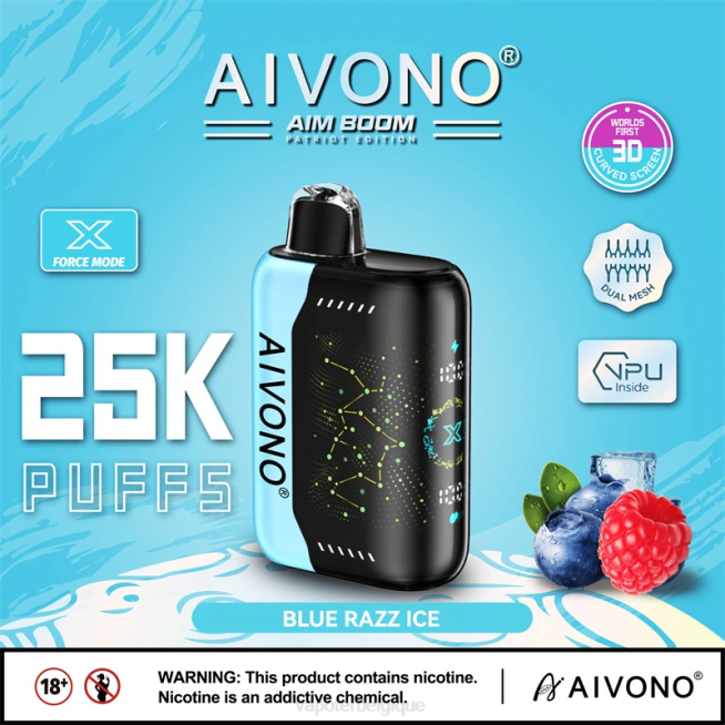 Aivono AIM BOOM 25000 glace bleue - VBRB345 Vape Grossiste