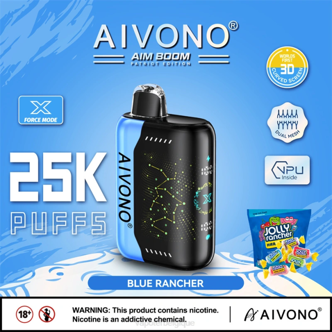 Aivono AIM BOOM 25000 éleveur bleu - VBRB344 Vapoter Belgique