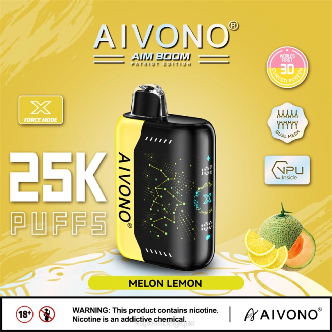 Aivono AIM BOOM 25000 melon citron - VBRB348 Grossiste Vape Jetable