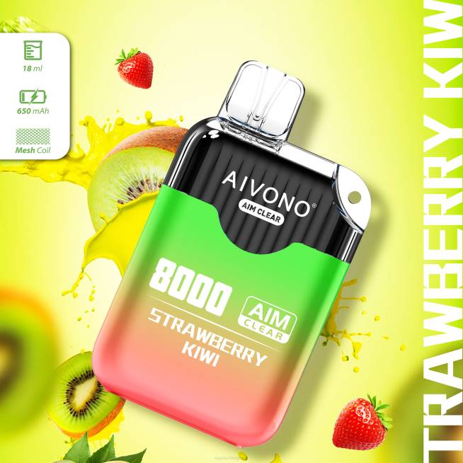 Aivono AIM CLEAR 8000 fraise-kiwi - VBRB210 Vape Grossiste