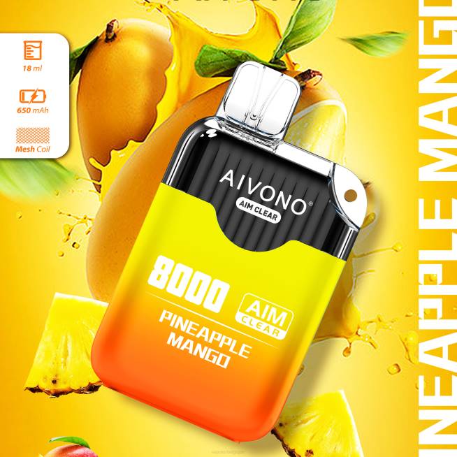 Aivono AIM CLEAR 8000 mangue ananas - VBRB209 Vapoter Belgique