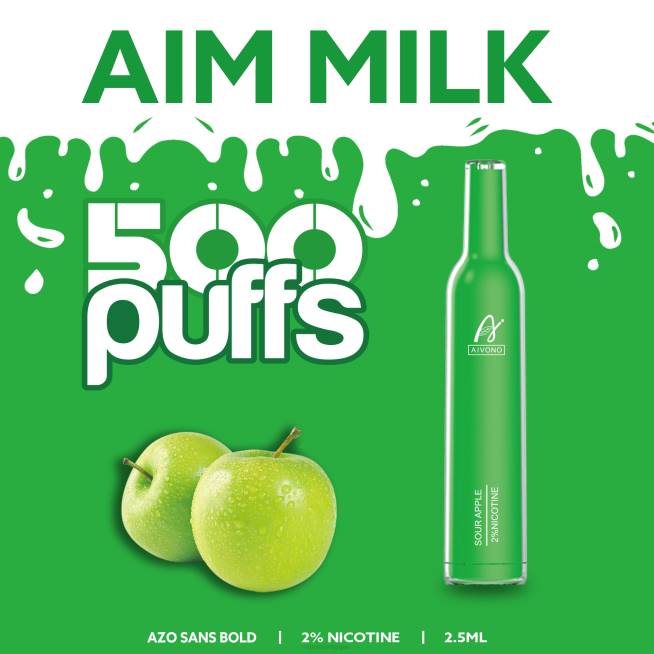 Aivono AIM MILK 500 pomme aigre - VBRB267 Grossiste Vape Jetable