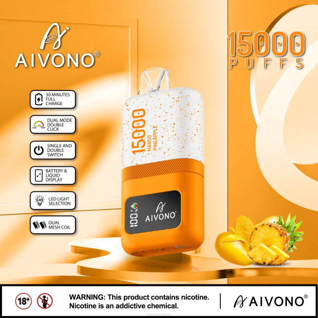 Aivono AIM magic 15000 mangue ananas - VBRB69 Grossiste Vape Jetable