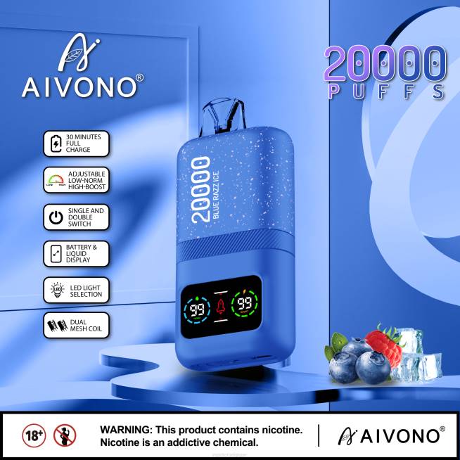 Aivono AIM magic 20000 glace bleue - VBRB79 Cigarette Electronique Jetable