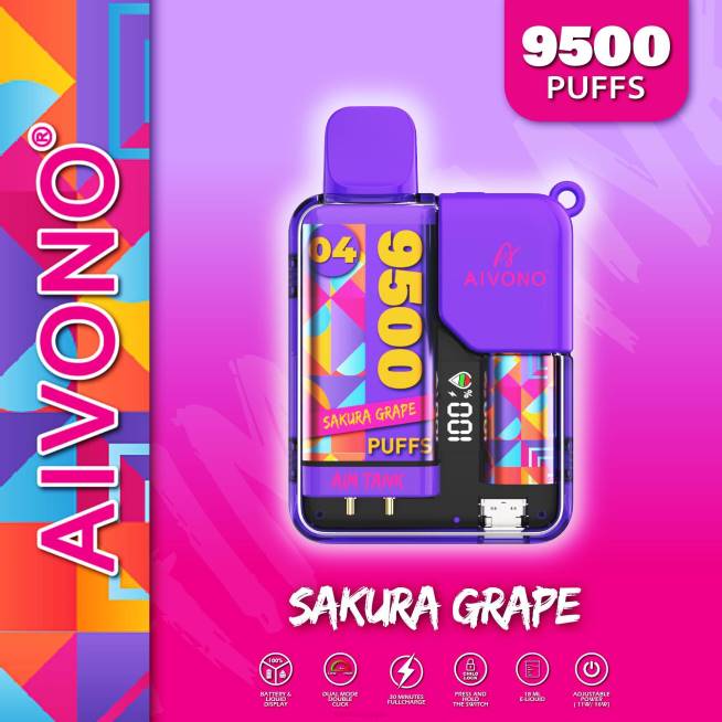 Aivono AIM TANK 9500 raisin sakura - VBRB36 Cigarette Electronique Bruxelles