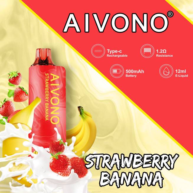 Aivono AIM GUN 7000 fraise banane - VBRB107 Cigarette Electronique Belgique