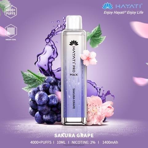 Vape Grossiste J2D8173 | Hayati Pro Max raisin sakura 4000