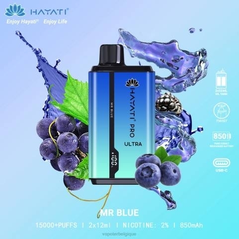 Vapoter Belgique J2D8212 | Hayati Pro Ultra monsieur bleu